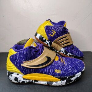 Nike Kevin Durant KD14 Size 10.5 Purple Gold Pop Art Basketball Sneakers